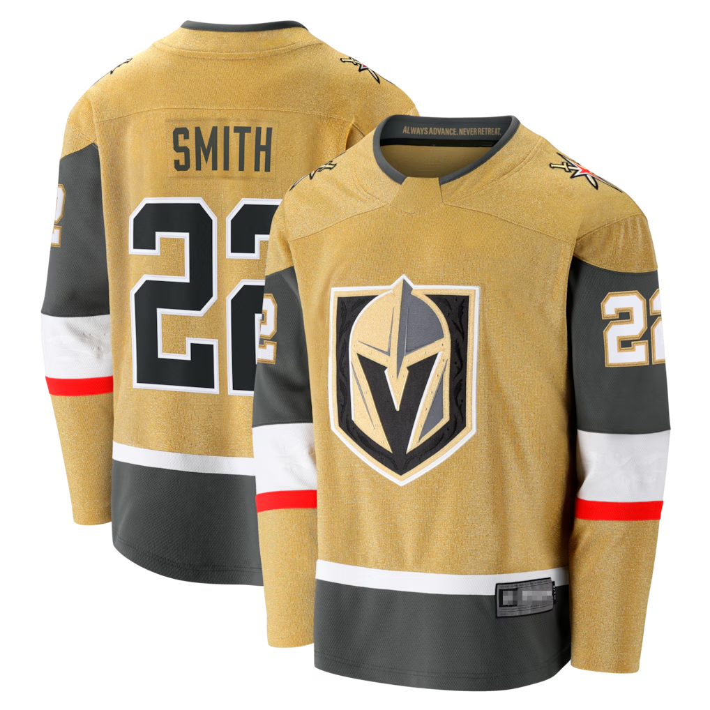 Tuec V.Golden Knights #22 Cole Smith Gold Home Breakaway Jerseys