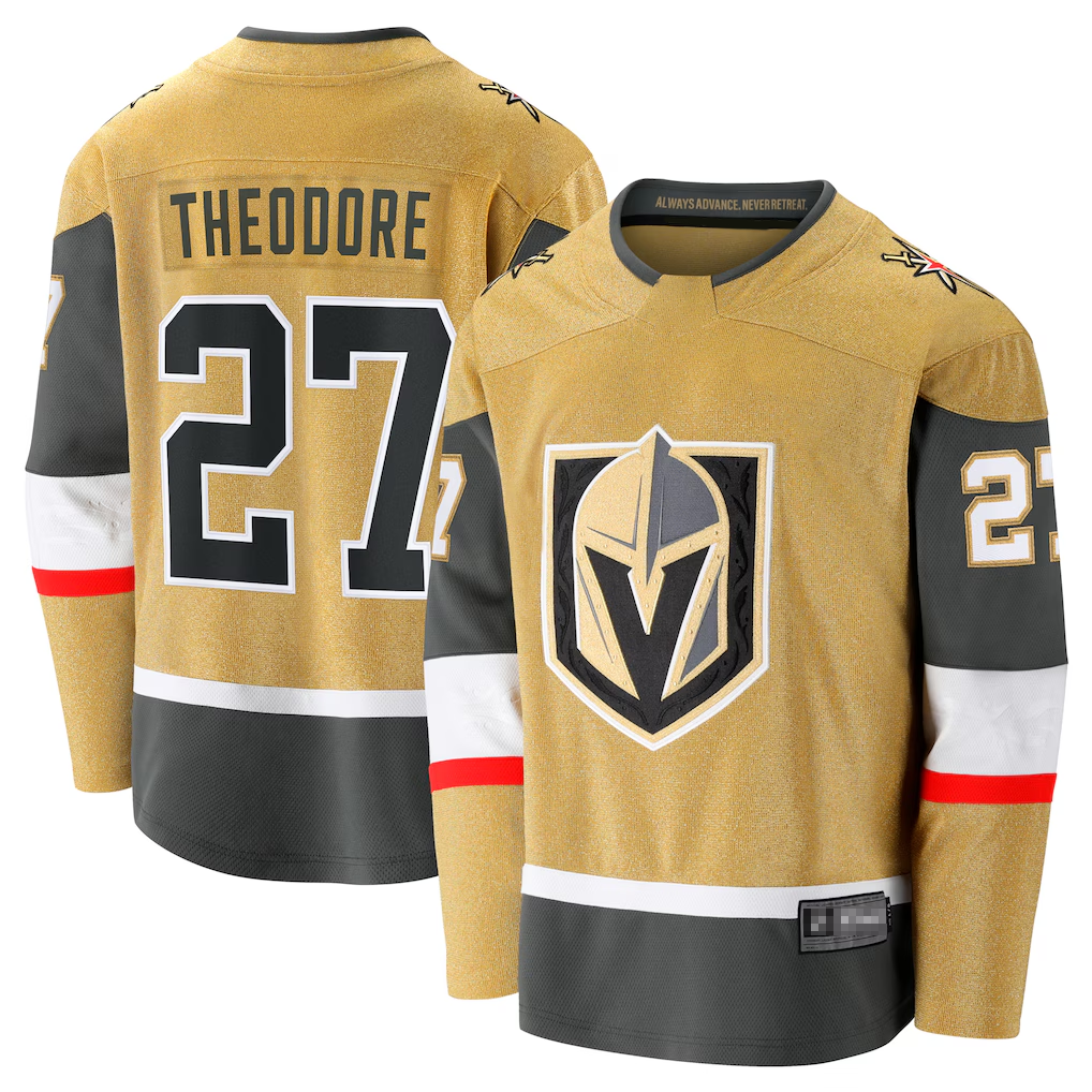 Tuec V.Golden Knights #27 Shea Theodore Gold Home Breakaway Jerseys