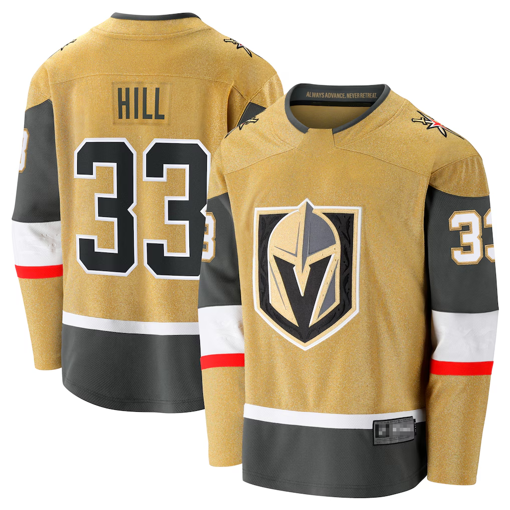 Tuec V.Golden Knights #33 Adin Hill Gold Home Breakaway Jerseys