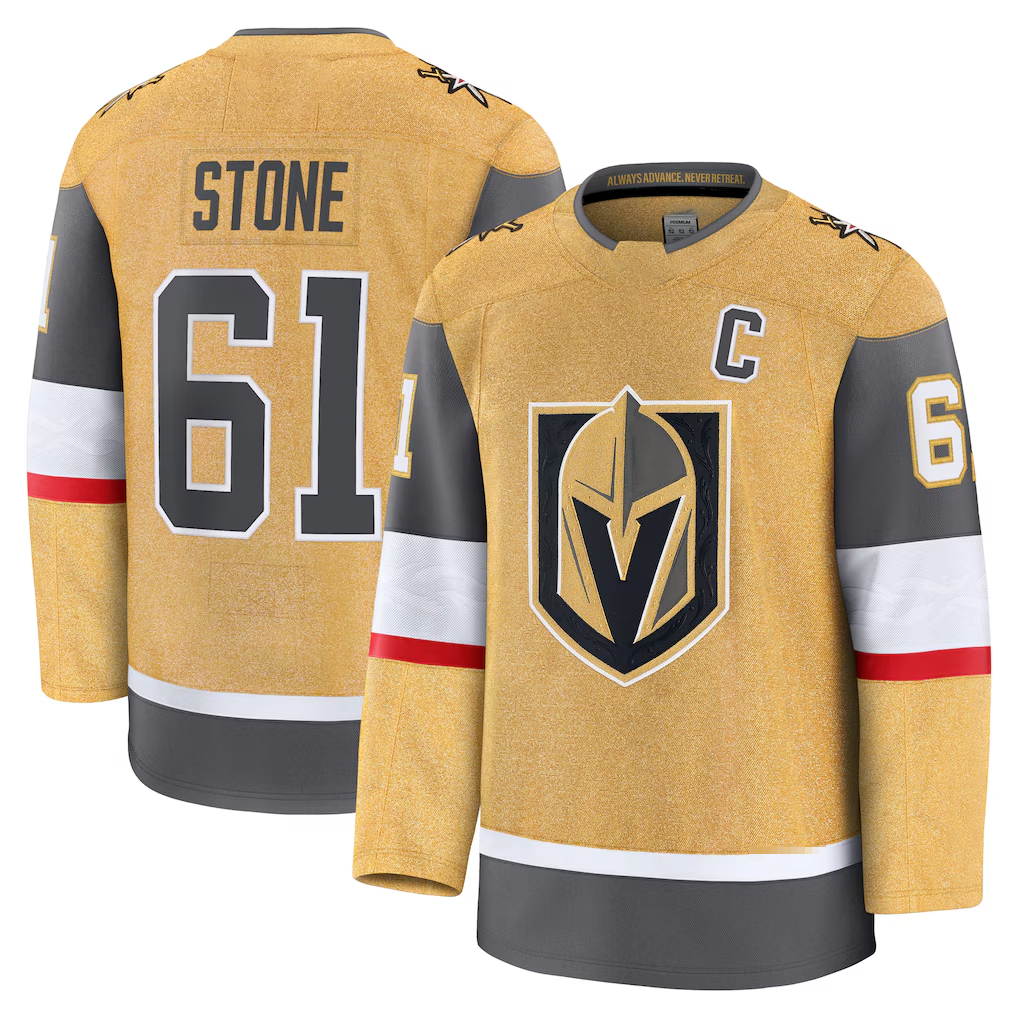 Tuec V.Golden Knights #61 Mark Stone Gold Home Premium Jerseys