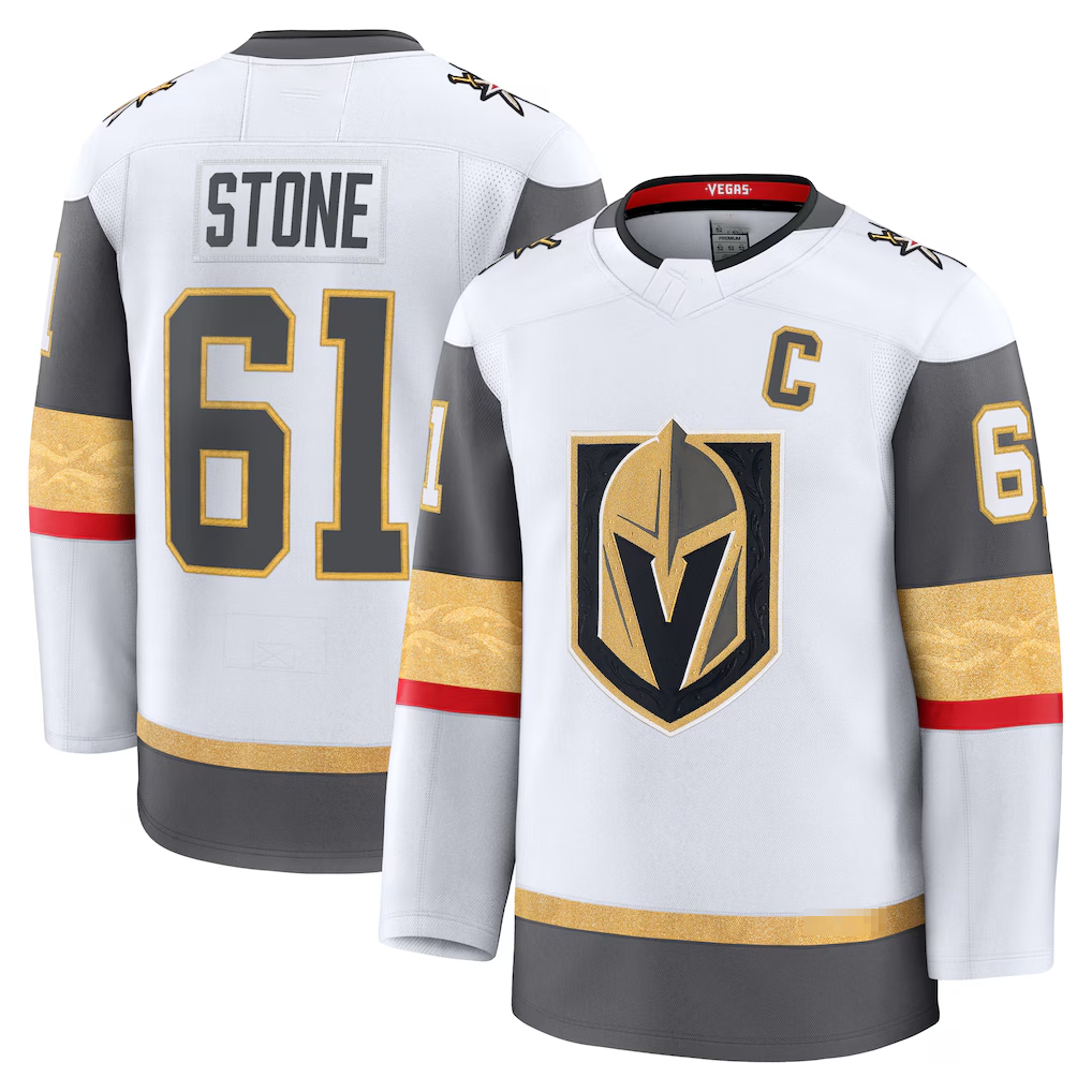 Tuec V.Golden Knights #61 Mark Stone White Away Premium Jerseys