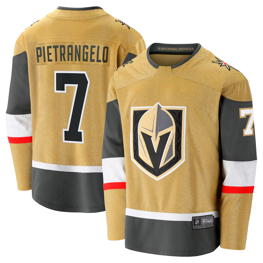 Tuec V.Golden Knights #7 Alex Pietrangelo Gold Home Breakaway Jerseys