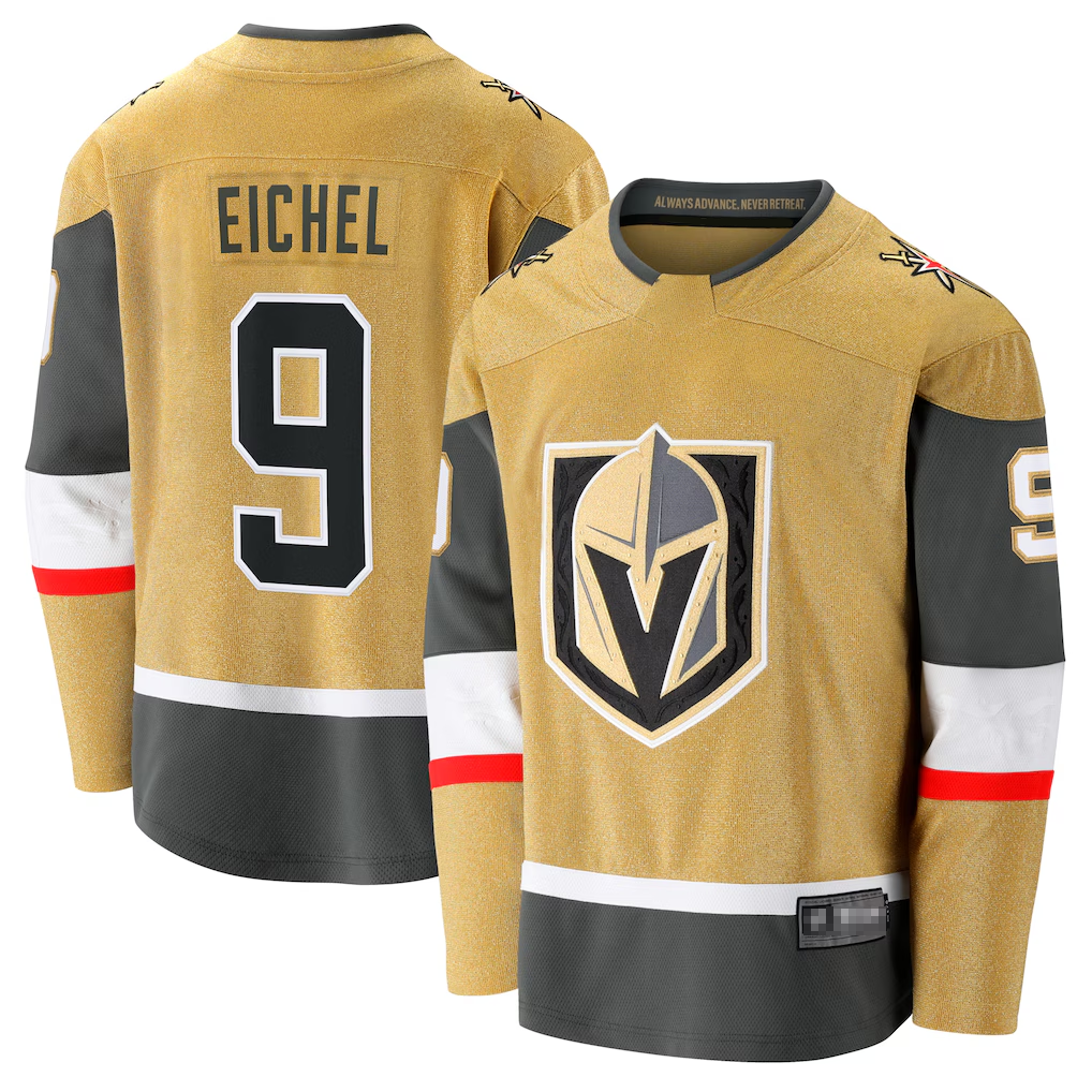 Tuec V.Golden Knights #9 Jack Eichel Gold Home Breakaway Stitched Jerseys
