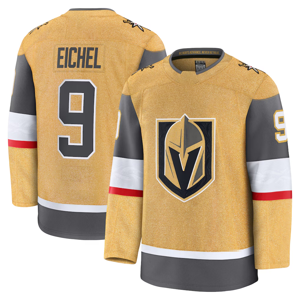 Tuec V.Golden Knights #9 Jack Eichel Gold Home Premium Jerseys