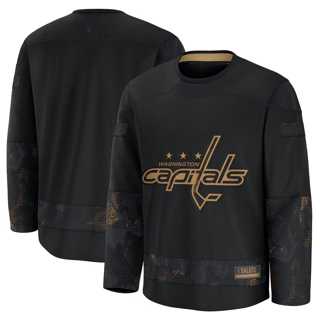 Tuec W.Capitals Black 2024 Military Appreciation Practice Jerseys