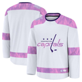 Tuec W.Capitals White 2024 Hockey Fights Cancer Practice Jerseys