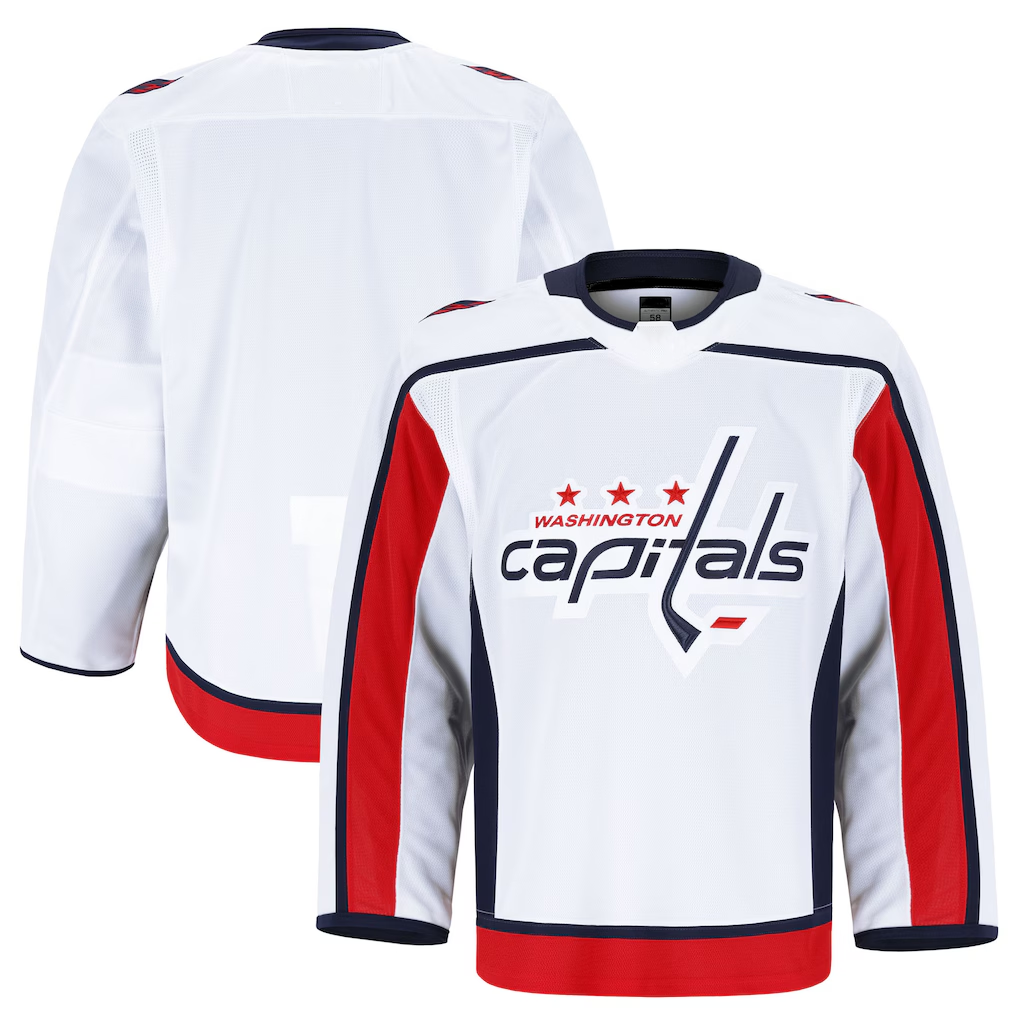 Tuec W.Capitals White Away Authentic Pro Jerseys