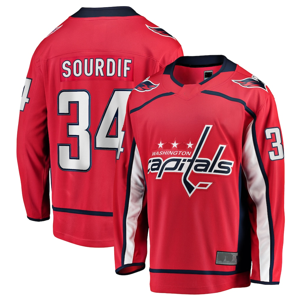 Tuec W.Capitals #34 Justin Sourdif Red Home Breakaway Jerseys