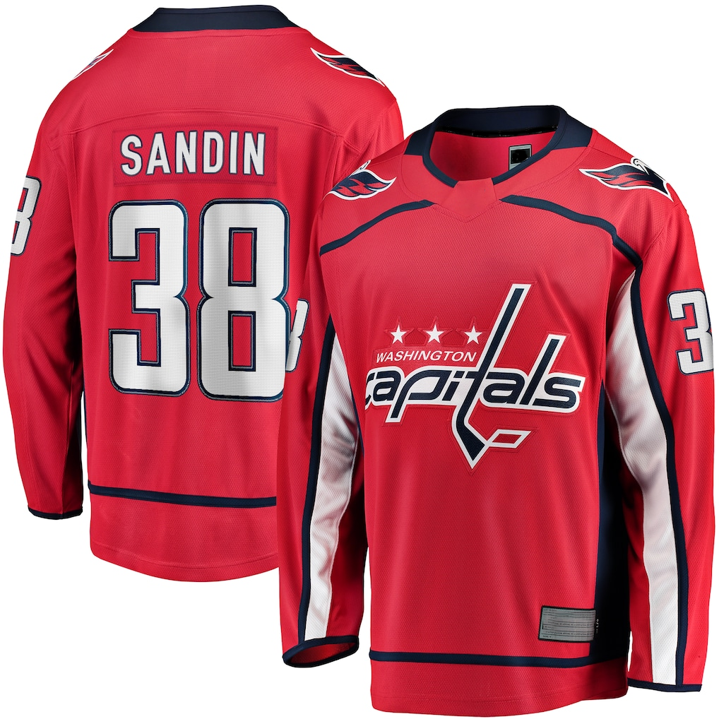 Tuec W.Capitals #38 Rasmus Sandin Red Home Breakaway Jerseys
