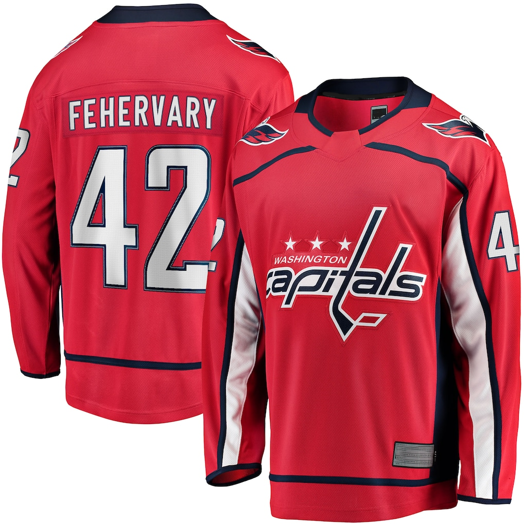 Tuec W.Capitals #42 Martin Fehervary Red Home Breakaway Player Jerseys