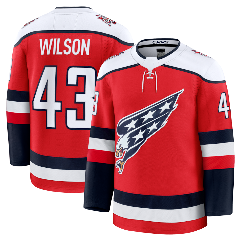 Tuec W.Capitals #43 Tom Wilson Red Alternate Premium Player Jerseys