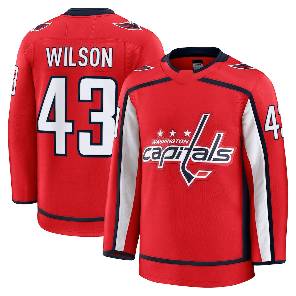 Tuec W.Capitals #43 Tom Wilson Red Home Premium Jerseys