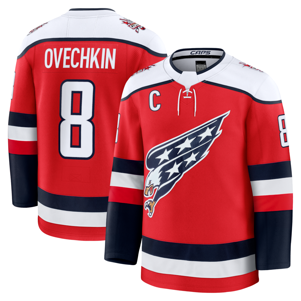 Tuec W.Capitals #8 Alexander Ovechkin Red Alternate Premium Player Jerseys