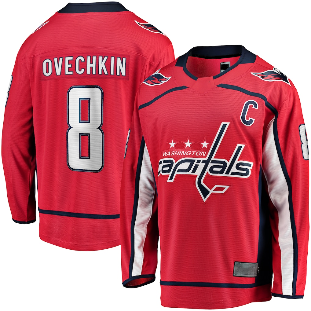 Tuec W.Capitals #8 Alexander Ovechkin Red Captain Patch Home Breakaway Jerseys