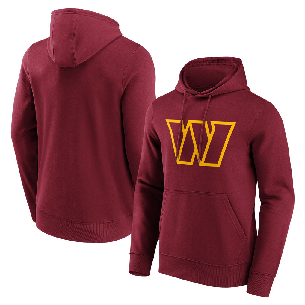 Tuec W.Commanders Burgundy LOGO Pullover Hoodies Game Blank Player Stitched Jerseys