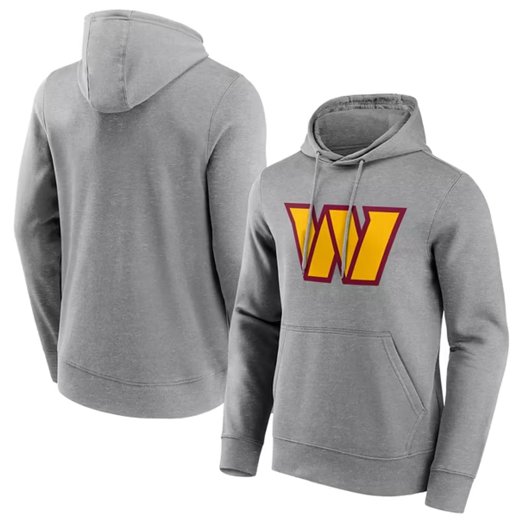 Tuec W.Commanders Gray LOGO Pullover Hoodies Game Blank Player Stitched Jerseys