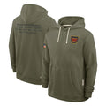 Tuec W.Commanders Olive Salute to Service Pullover Hoodies Limited Home Blank Player Stitched Jerseys