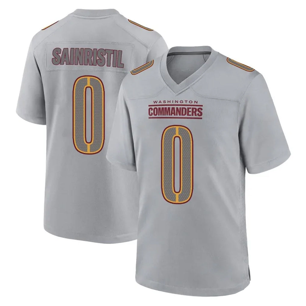 Tuec W.Commanders #0 Mike Sainristil Player Gray Atmosphere Fashion Home Game Stitched Jerseys