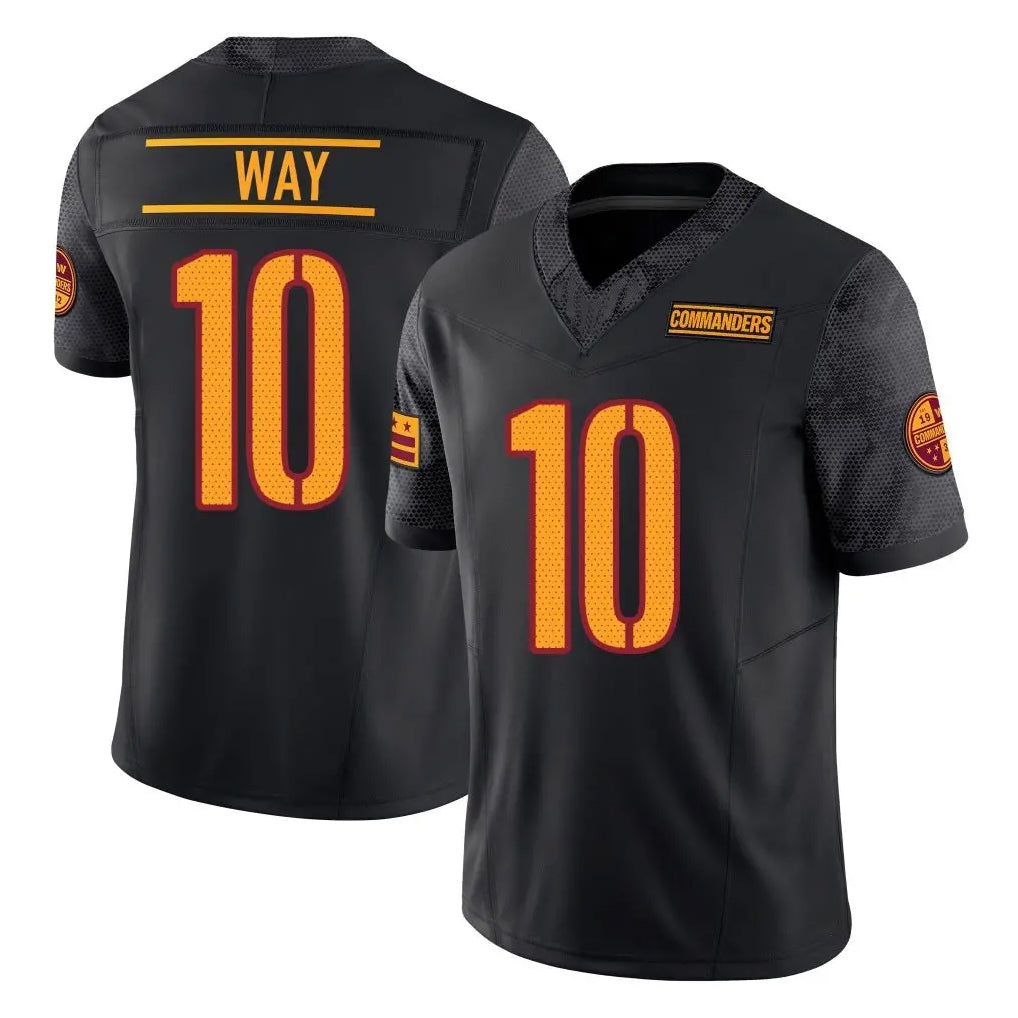 Tuec W.Commanders #10 Tress Way Player Black Limited Vapor F.U.S.E. Home Game Stitched Jerseys