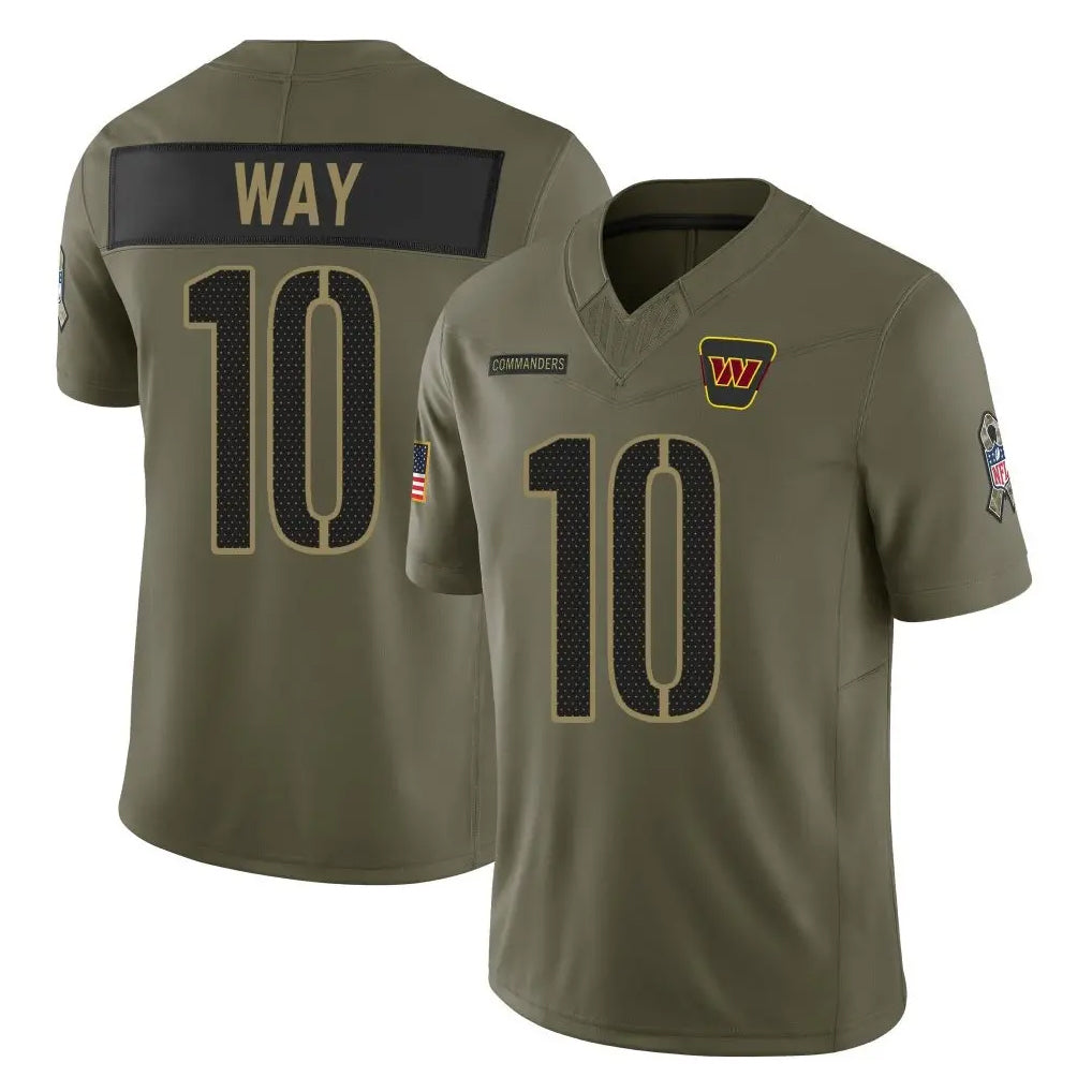 Tuec W.Commanders #10 Tress Way Player Olive 2025 Salute To Service Limited Home Game Stitched Jerseys