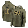 Tuec W.Commanders #10 Tress Way Player Olive Salute to Service Pullover Hoodie Limited Home Game Stitched Jerseys