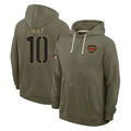 Tuec W.Commanders #10 Tress Way Player Olive Salute to Service Pullover Hoodies Limited Home Stitched Jerseys