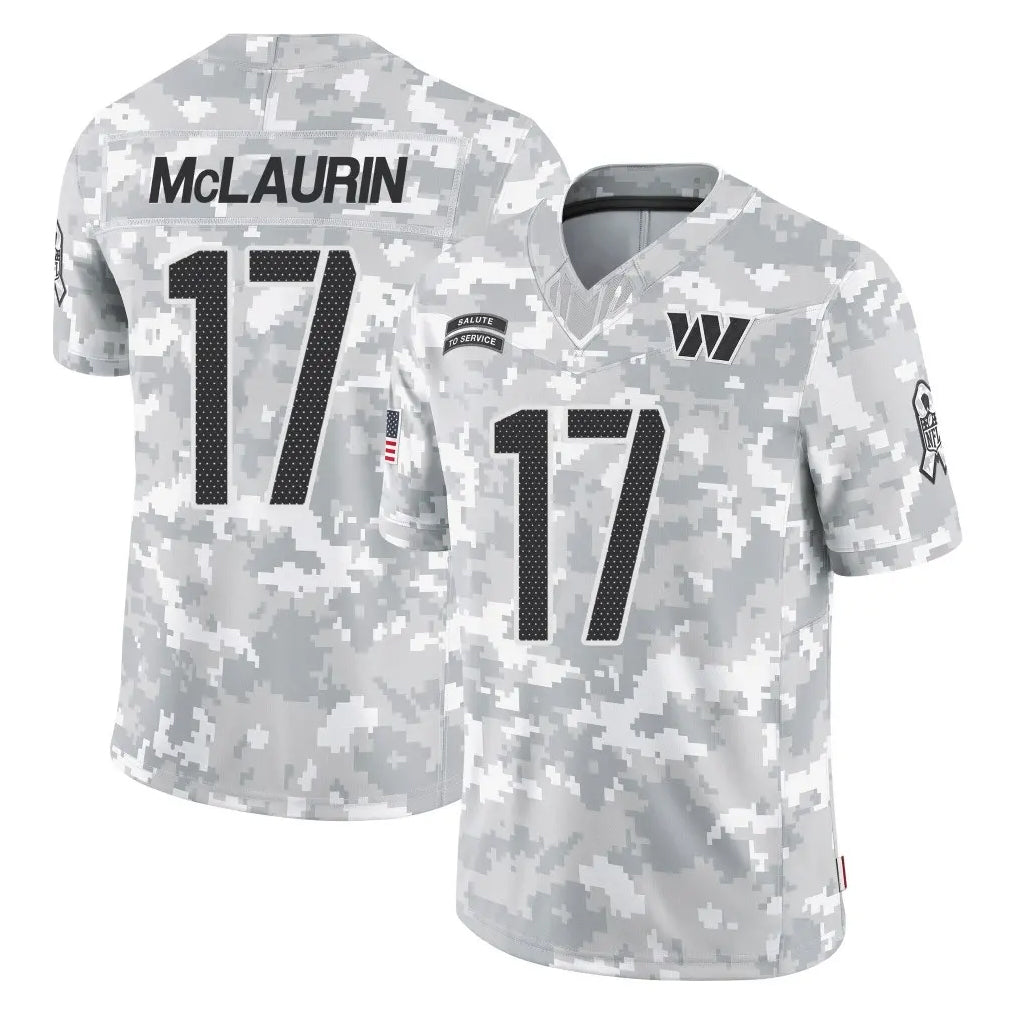 Tuec W.Commanders #17 Terry Mclaurin Player Arctic Camo Limited Salute To Service Home Game Stitched Jerseys