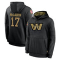 Tuec W.Commanders #17 Terry Mclaurin Player Black Salute to Service Performance Pullover Hoodies Home Game Stitched Jerseys