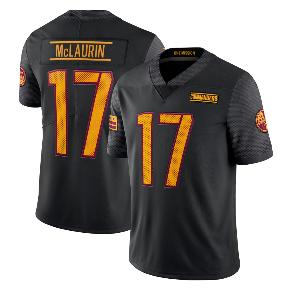 Tuec W.Commanders #17 Terry Mclaurin Player Black Vapor Untouchable Home Game Stitched Jerseys