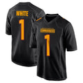 Tuec W.Commanders #1 Rachaad White Player Black Carbon Fashion Home Game Stitched Jerseys