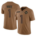 Tuec W.Commanders #1 Rachaad White Player Brown Limited Salute To Service Home Game Stitched Jerseys
