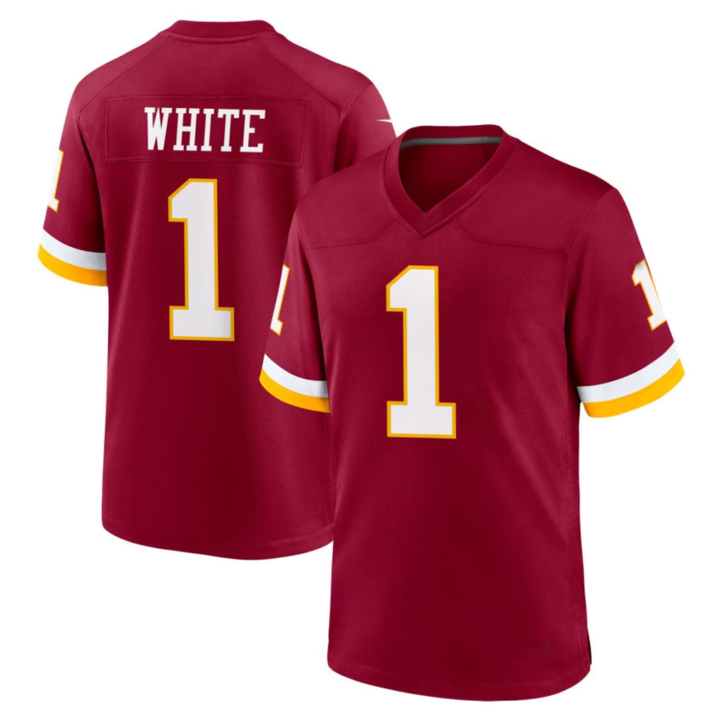 Tuec W.Commanders #1 Rachaad White Player Burgundy Game Home Stitched Jerseys