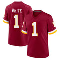 Tuec W.Commanders #1 Rachaad White Player Burgundy Game Home Stitched Jerseys