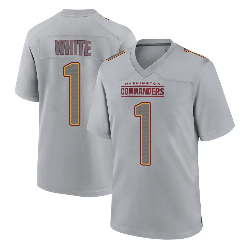 Tuec W.Commanders #1 Rachaad White Player Gray Atmosphere Fashion Home Game Stitched Jerseys