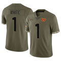 Tuec W.Commanders #1 Rachaad White Player Olive Salute To Service Limited Home Game Stitched Jerseys