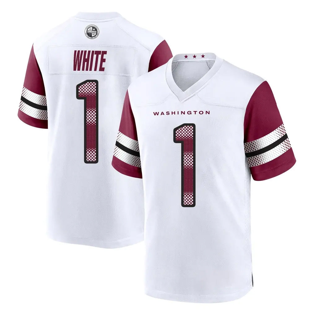Tuec W.Commanders #1 Rachaad White Player White Game Home Stitched Jerseys