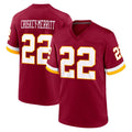 Tuec W.Commanders #22 Jacory Croskey-Merritt Player Burgundy Game Home Stitched Jerseys