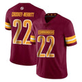 Tuec W.Commanders #22 Jacory Croskey-Merritt Player Burgundy Limited Vapor Home Game Stitched Jerseys
