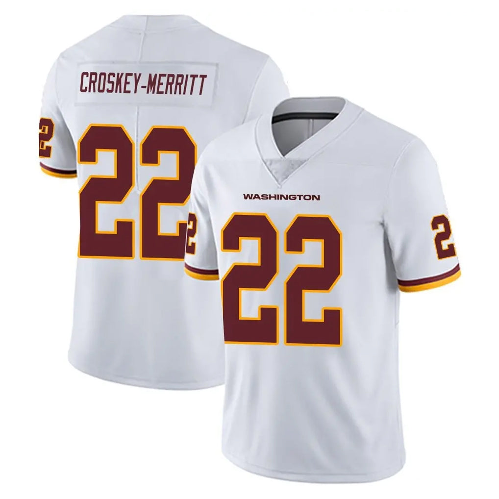 Tuec W.Commanders #22 Jacory Croskey-Merritt Player White Limited Vapor Untouchable Home Game Stitched Jerseys