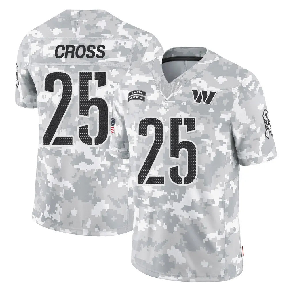 Tuec W.Commanders #25 Nick Cross Player Arctic Camo Limited Salute To Service Home Game Stitched Jerseys