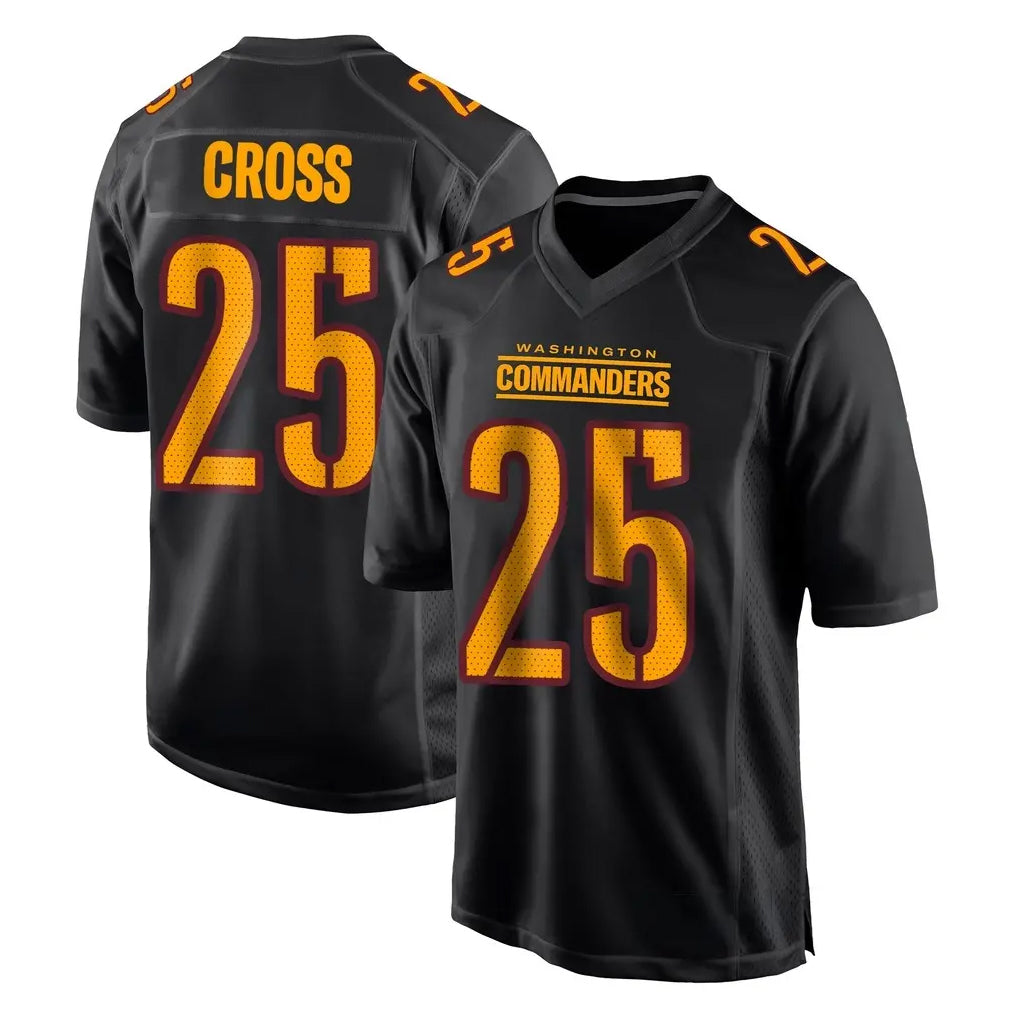 Tuec W.Commanders #25 Nick Cross Player Black Carbon Fashion Home Game Stitched Jerseys