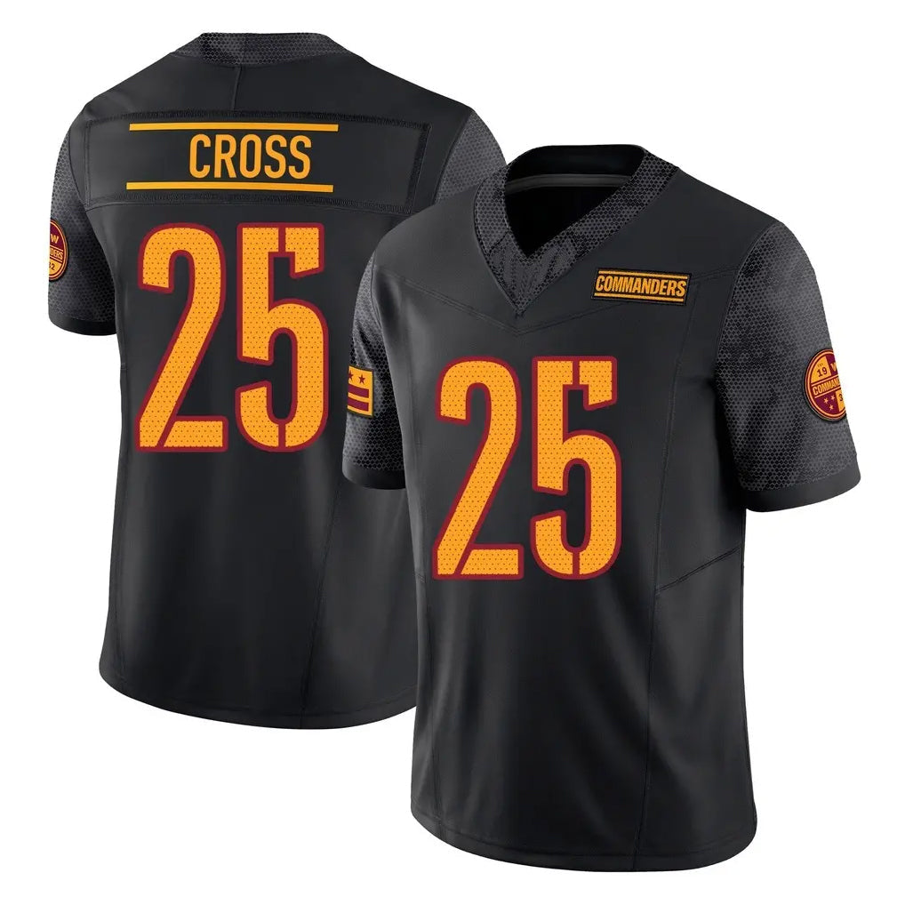 Tuec W.Commanders #25 Nick Cross Player Black Limited Vapor F.U.S.E. Home Game Stitched Jerseys