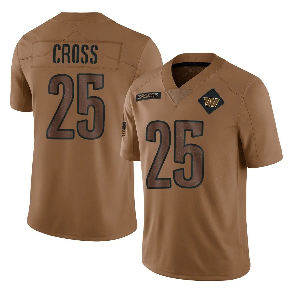 Tuec W.Commanders #25 Nick Cross Player Brown Limited Salute To Service Home Game Stitched Jerseys