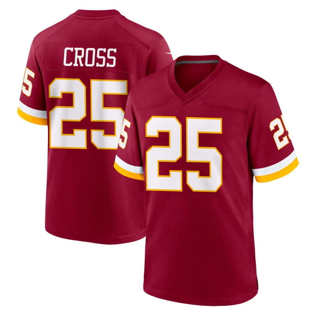Tuec W.Commanders #25 Nick Cross Player Burgundy Game Home Stitched Jerseys