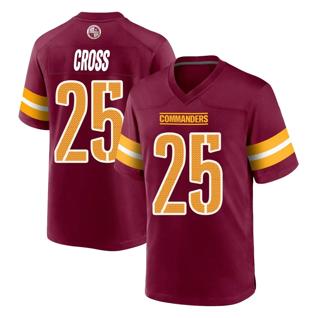 Tuec W.Commanders #25 Nick Cross Player Burgundy Home Game Stitched Jerseys