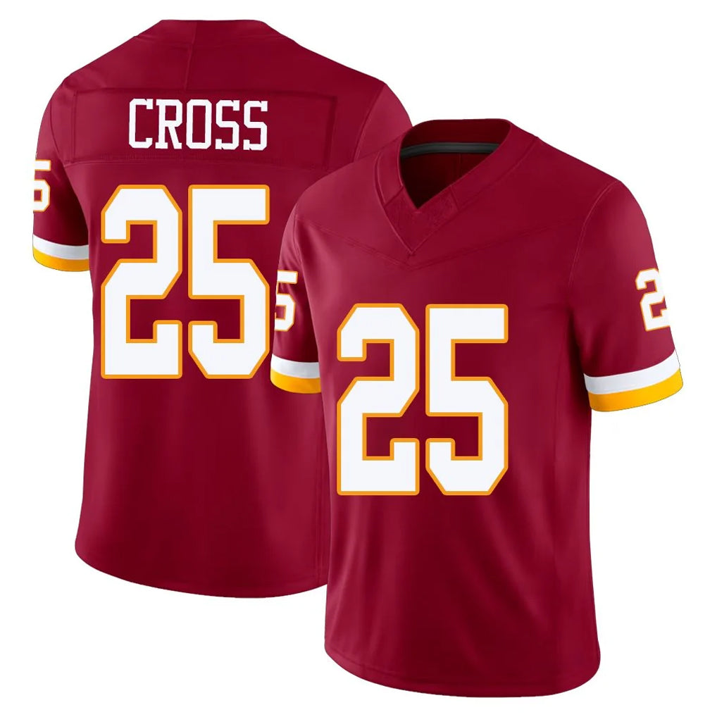 Tuec W.Commanders #25 Nick Cross Player Burgundy Limited Team Vapor F.U.S.E. Home Game Stitched Jerseys