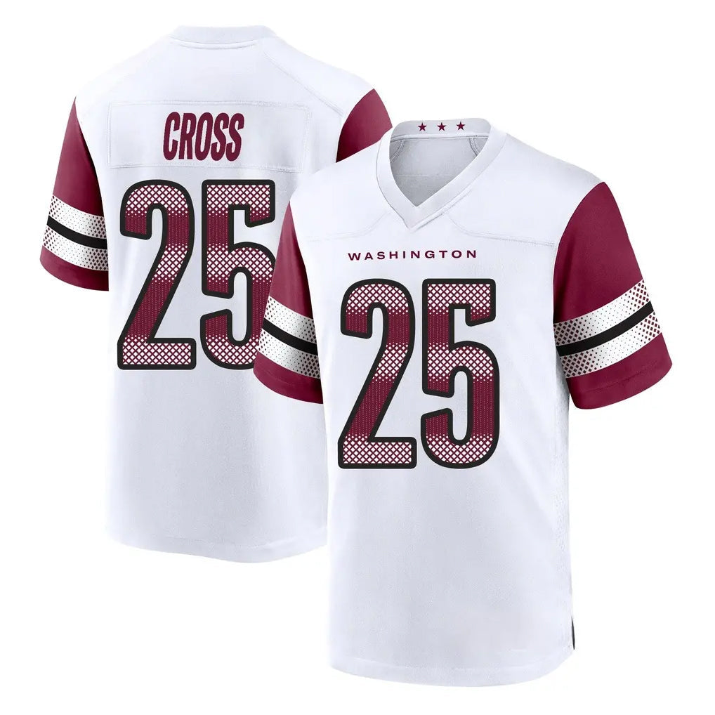 Tuec W.Commanders #25 Nick Cross Player White Game Home Stitched Jerseys