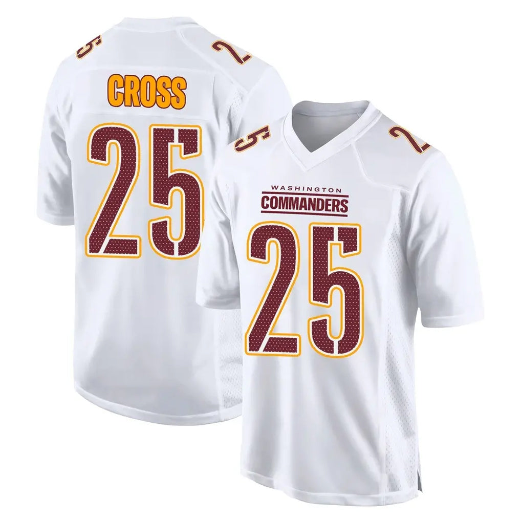 Tuec W.Commanders #25 Nick Cross Player White Tundra Fashion Home Game Stitched Jerseys