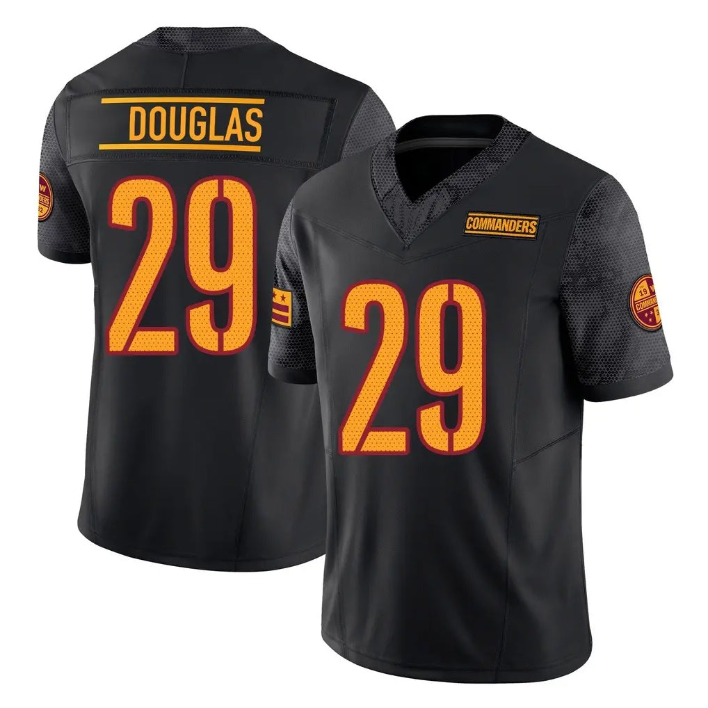 Tuec W.Commanders #29 Rasul Douglas Player Black Limited Vapor F.U.S.E. Home Game Stitched Jerseys