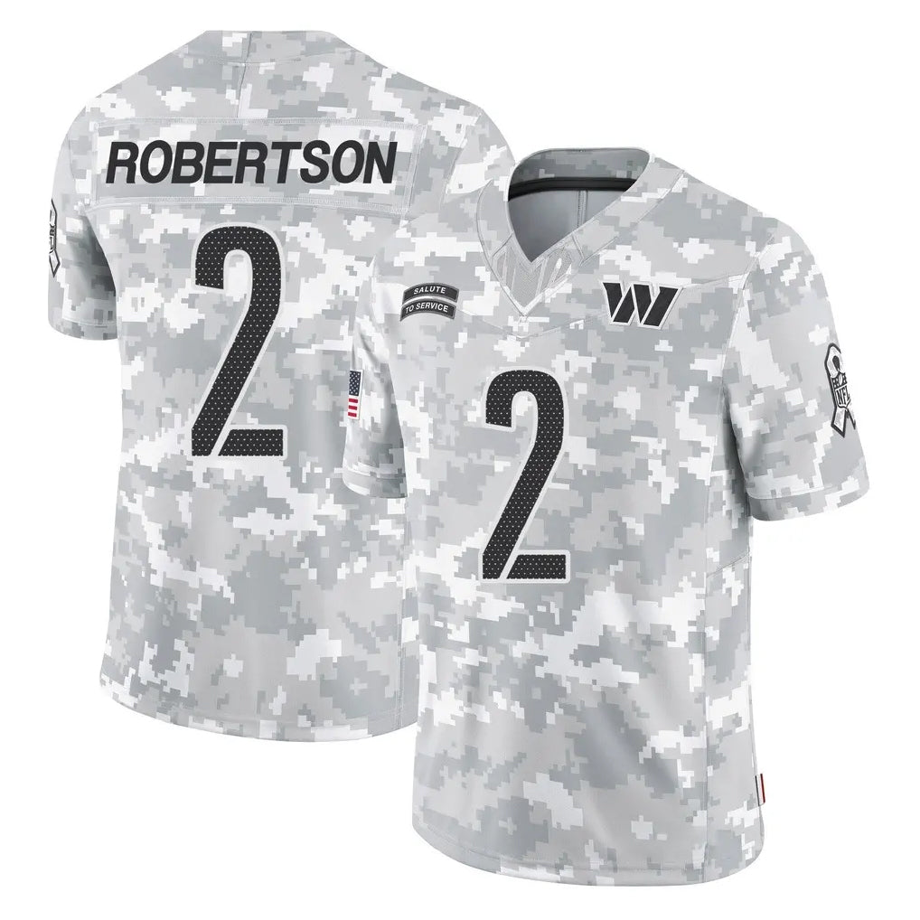 Tuec W.Commanders #2 Amik Robertson Player Arctic Camo Limited Salute To Service Home Game Stitched Jerseys